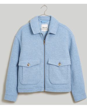 MW Brushed Crop Shirt Jacket - Blue