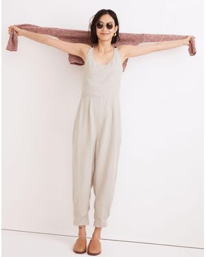 MW Breezewoven Linen-Blend Tank Jumpsuit - Natural