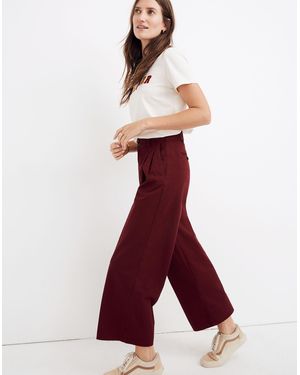MW Pleated Wide-Leg Trousers - Red