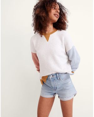 MW High-Rise Denim Shorts - White