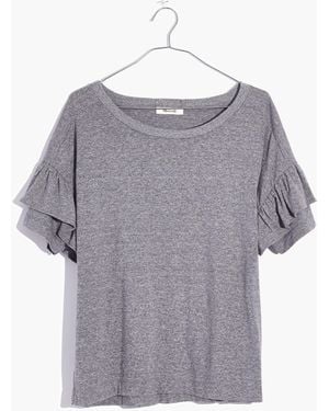MW Ruffle-Sleeve Tee - Grey