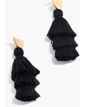 MW Tiered Tassel Earrings - White