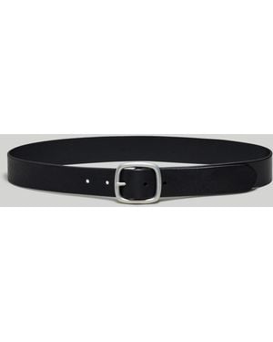 MW Leather Center-Bar Belt - Grey