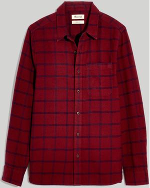 MW Sunday Flannel Perfect Long-Sleeve Shirt - Red
