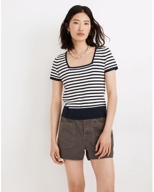 MW Square-Neck Jumper Tee - White