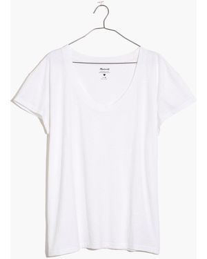 MW Whisper Cotton Scoopneck Tee - White