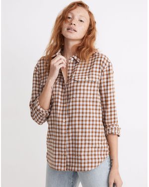 MW Flannel Flap-Pocket Button-Up Shirt - White