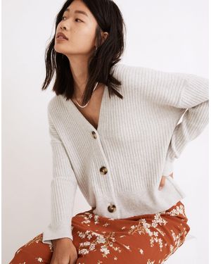 MW Cameron Ribbed Cardigan Jumper - White