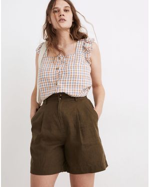 MW Linen Long Pleated Shorts - Multicolour
