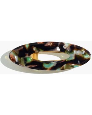 MW Oval Tortoise Alligator Clip - Black