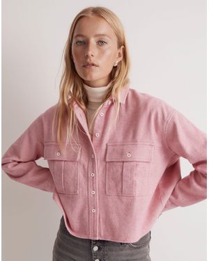 MW Flannel Cargo Button-Up Shirt - Pink