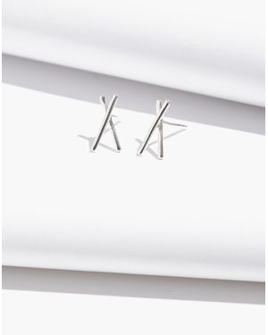 MW Delicate Collection Demi-Fine X Stud Earrings - White