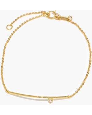 MW Delicate Collection Demi-Fine 14K Plated Bar Chain Bracelet - Metallic