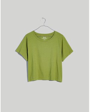 MW Softfade Cotton Boxy-Crop Tee - Green