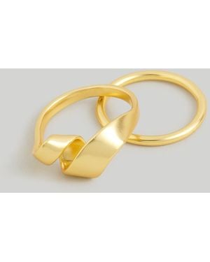 MW Twisted Ribbon Statement Ring - Metallic