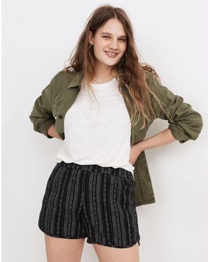MW Linen-Cotton Pull-On Shorts - Grey