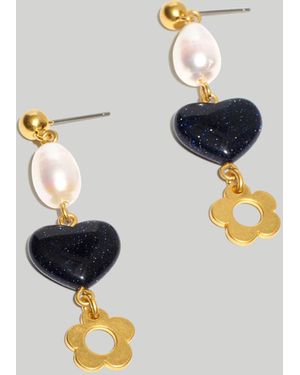 MW Retro Daisy Statement Drop Earrings - White