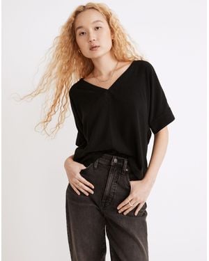 MW V-Neck Dolman-Sleeve Top - Black