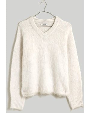 MW Brushed V-Neck Jumper - Natural