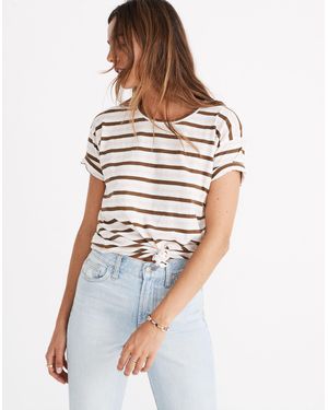 MW Whisper Cotton Knot-Front Tee - White