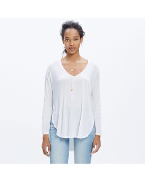 MW Anthem Long-Sleeve V-Neck Tee - White
