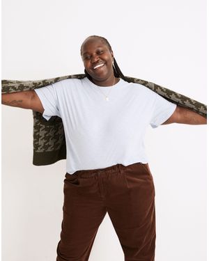 MW Plus Whisper Cotton Rib-Crewneck Tee - Brown
