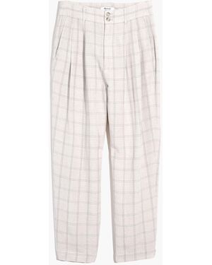 MW Pleated Taper Wide-Leg Trousers - White