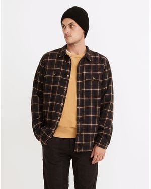 MW Slub Flannel Perfect Long-Sleeve Shirt - Black