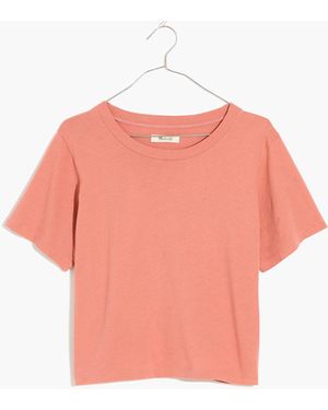 MW Softfade Cotton Boxy-Crop Tee - Pink