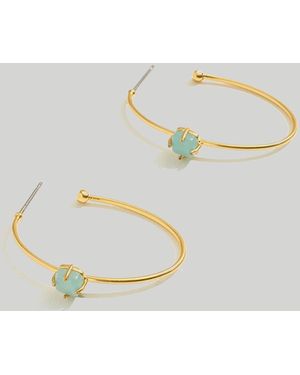MW Stone Collection Medium Hoop Earrings - White