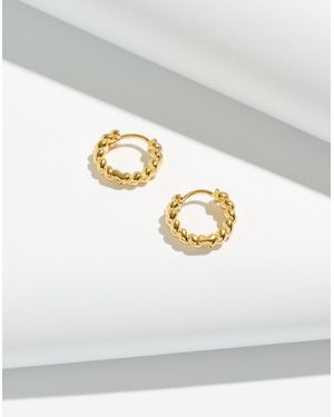 MW Demi-Fine Puffed Huggie Hoop Earrings - Grey