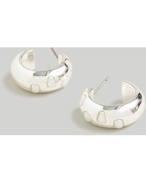 MW Stone Collection Chunky Hoop Earrings - Metallic