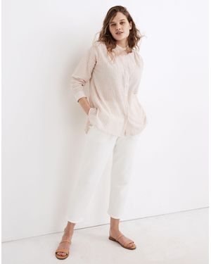 MW Banded Collar Tunic Top - White