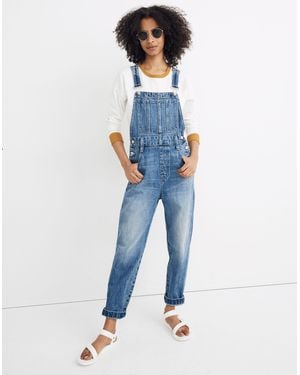 MW Petite Straight-Leg Overalls - Blue