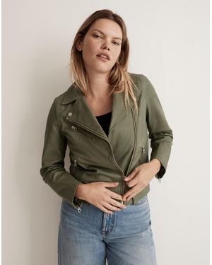 MW Washed Leather Motorcycle Jacket - Natural