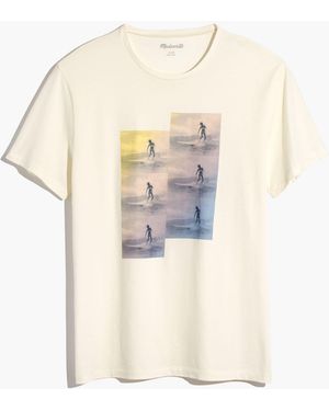 MW Pima Wave Rider Graphic Low-Key Tee - White