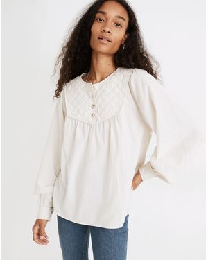 MW Drapey Quilted Bib Top - White
