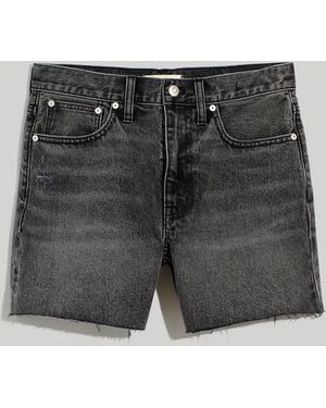MW Denim High-Waist Straight Mini Skirt - Grey