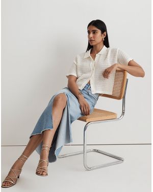 MW Crochet Button-Down Jumper Tee - White