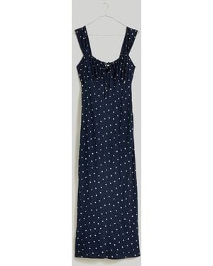 MW Square-Neck Midi Dress - Blue