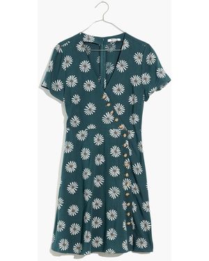 MW Button-Wrap Dress - Blue