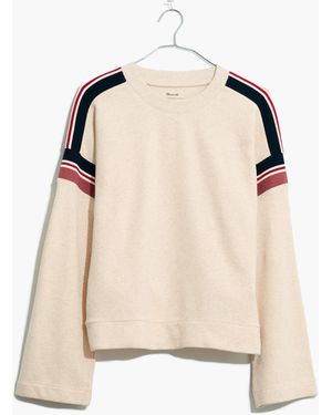 MW Stripe-Inset Varsity Sweatshirt - White