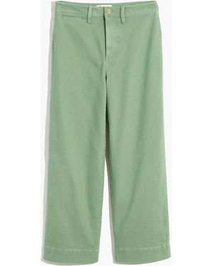 MW Petite Curvy Slim Emmett Wide-Leg Crop Trousers - Green