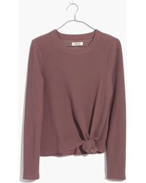 MW Texture &Amp; Thread Jacquard Knot-Front Top - Purple
