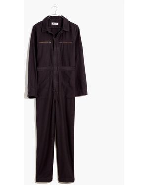 MW Petite Zip-Pocket Coverall Jumpsuit - Black