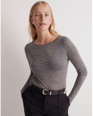 MW Scoopneck Long-Sleeve Tee - Grey