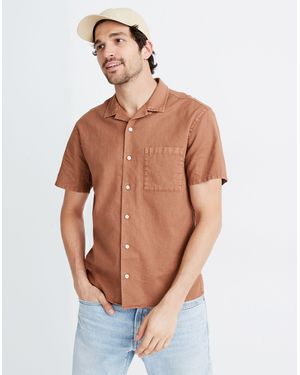 MW Linen-Cotton Easy Camp Shirt - Blue