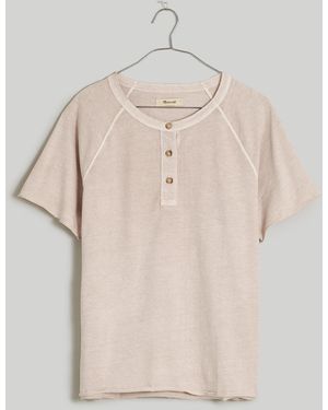 MW Plus Garment-Dyed Raglan Henley Tee - Natural