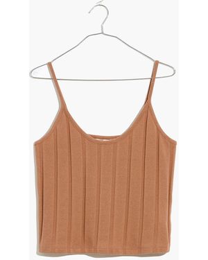 MW Plus Ribbed Sweater-Knit Anytime Cami Top - White