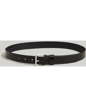 MW Narrow Leather Belt - Black